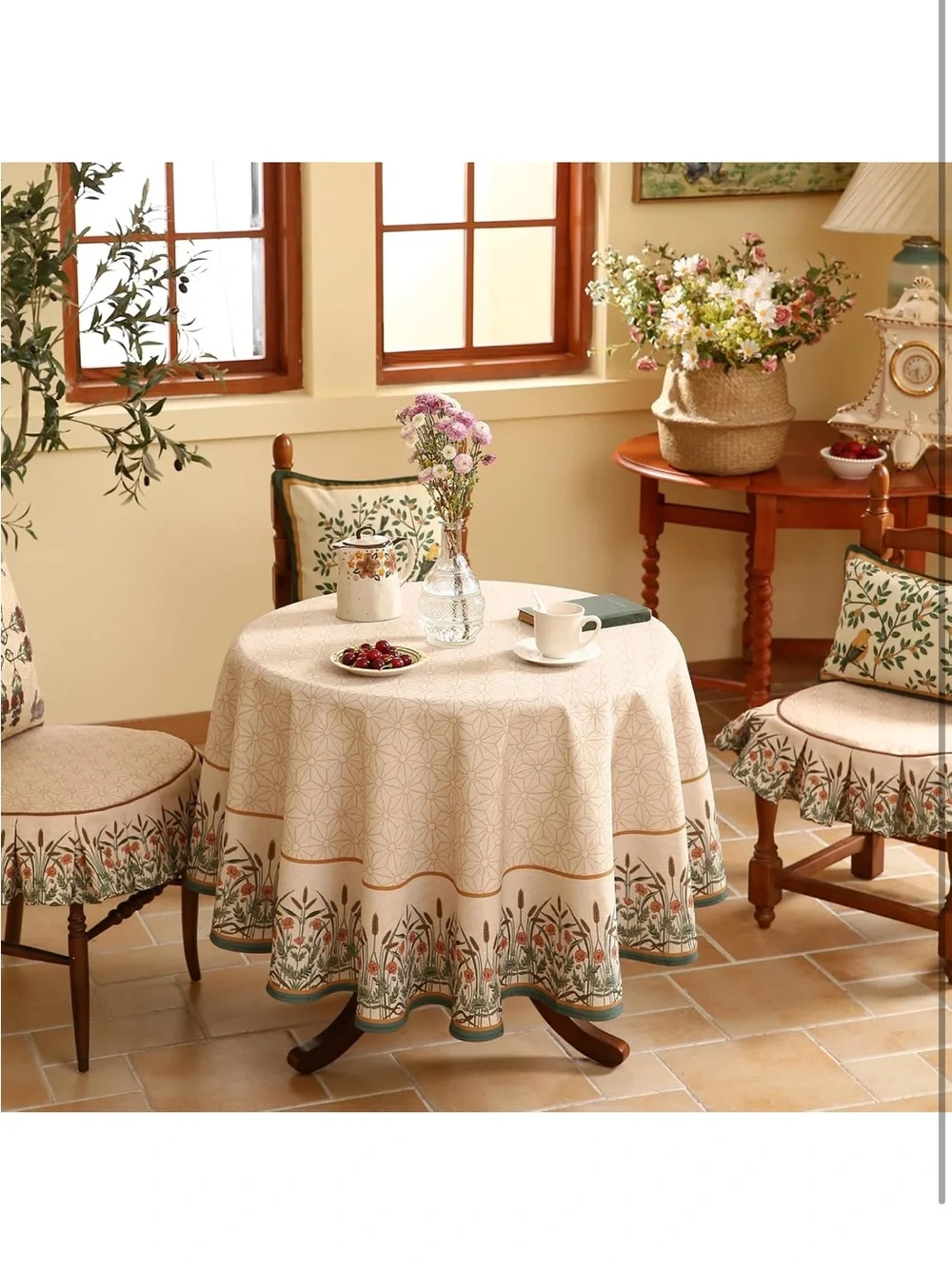 NEW patdrea Vintage French Linen Tablecloth, 55